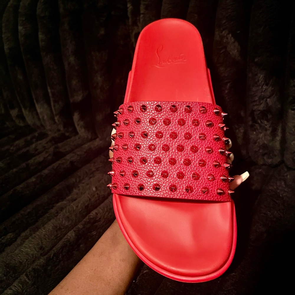 Christian Louboutin Studded leather Slippers